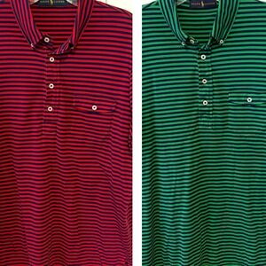 Bundle of 2 Ralph Lauren Striped Polo Shirts in Size L